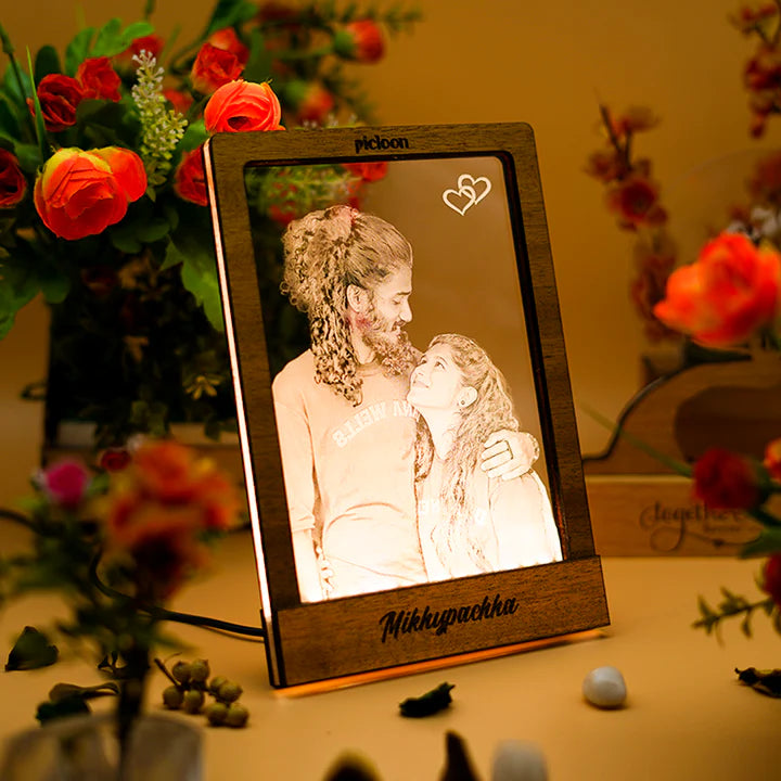 Customized Engraved Photo Frame 3D Night Lamp