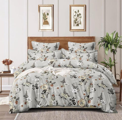 DECOR2ADMIRE 300 Thread Count Premium Cotton Queen Size Printed Double Bedsheet