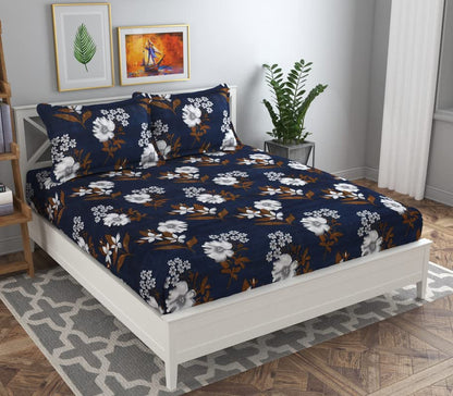 BSB HOME 120 TC Double Abstract Printed Bedsheet with 2 Pillow Covers