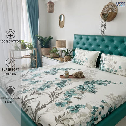 Urban Space 100% Cotton Bedsheet for Double Bed,